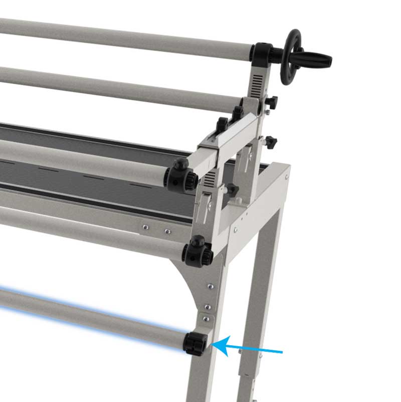 Grace Company Continuum II Batting Rail — batting rail position on the Continuum frame