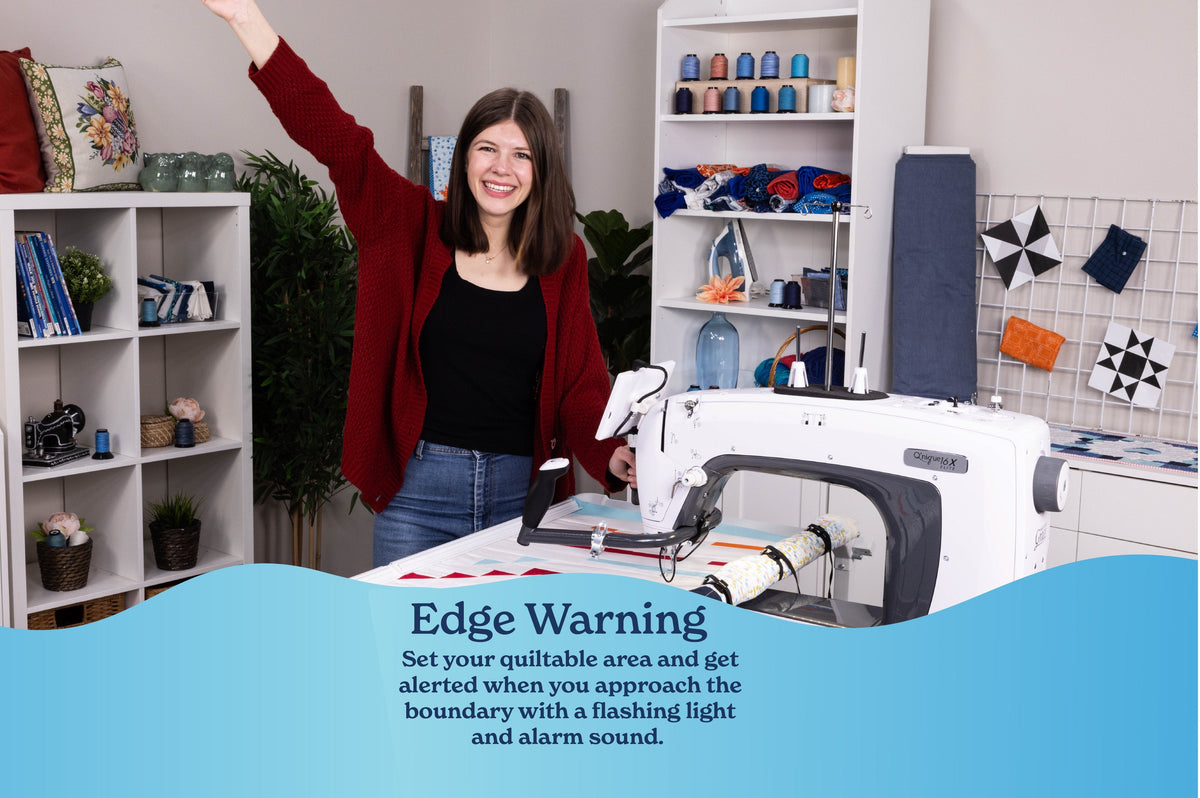 Grace Company Q’nique 16X Elite Longarm Quilting Machine — edge-warning feature