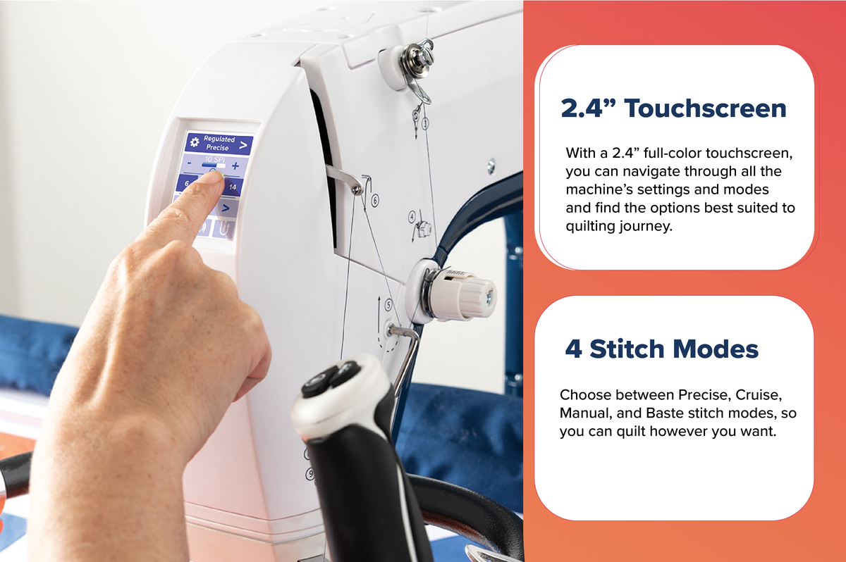 Grace Company Q’nique 16X Longarm Quilting Machine — touchscreen controls
