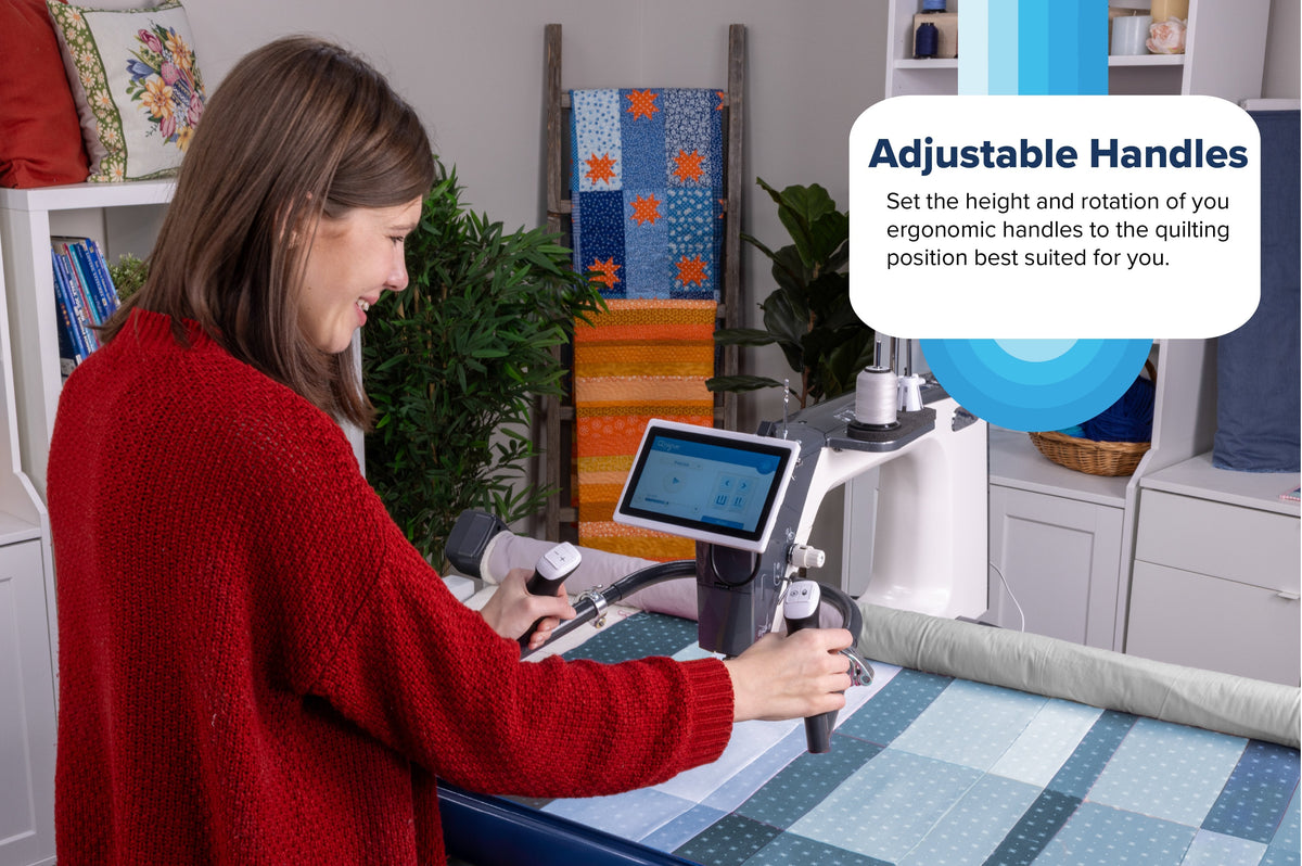 Grace Company Q’nique 19X Elite Longarm Quilting Machine — front handles