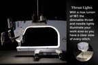 Grace Company Q’nique 21X Elite Longarm Quilting Machine — working lights