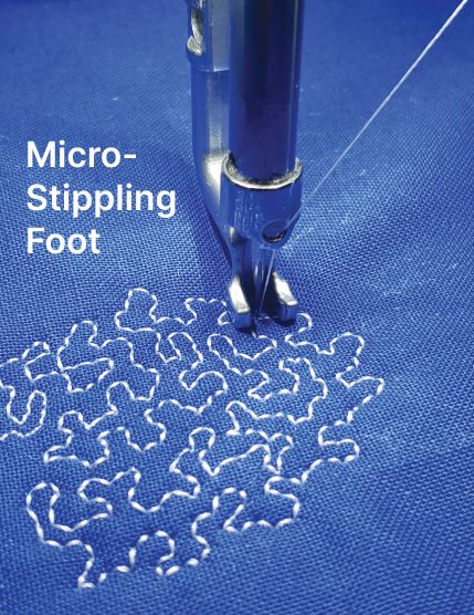 Grace Company 3-Piece Q'nique Hopping Foot Set (SM15,16,19,21) — micro-stippling foot in use
