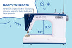 Grace Company Little Rebel Sewing and Quilting Machine — throat space