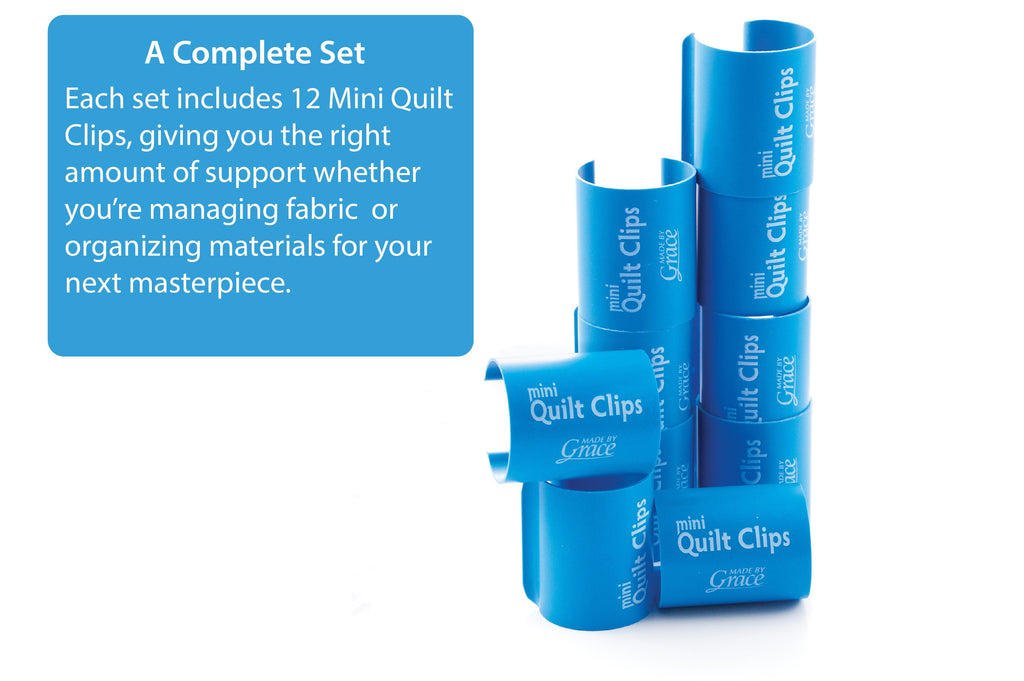 Grace Company Mini Quilt Clips (1.5” Diameter) — twelve blue mini clips
