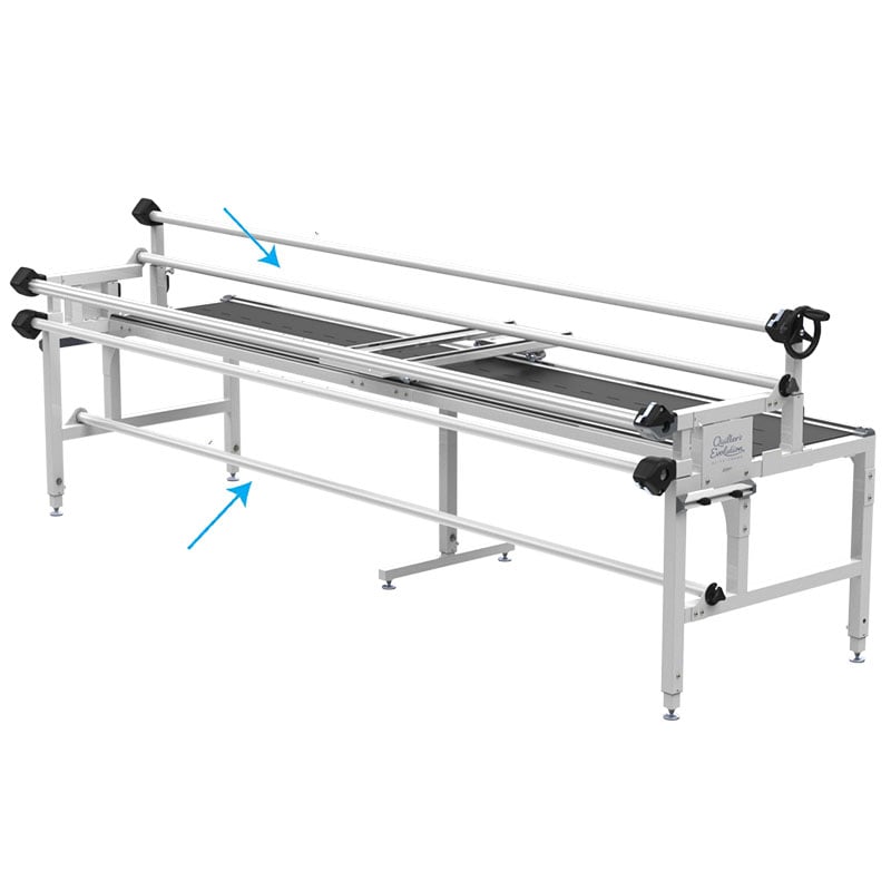 Grace Company QE Rolling Frame Batting/Idler Rail — idler and batting rail positions on the Evolution frame