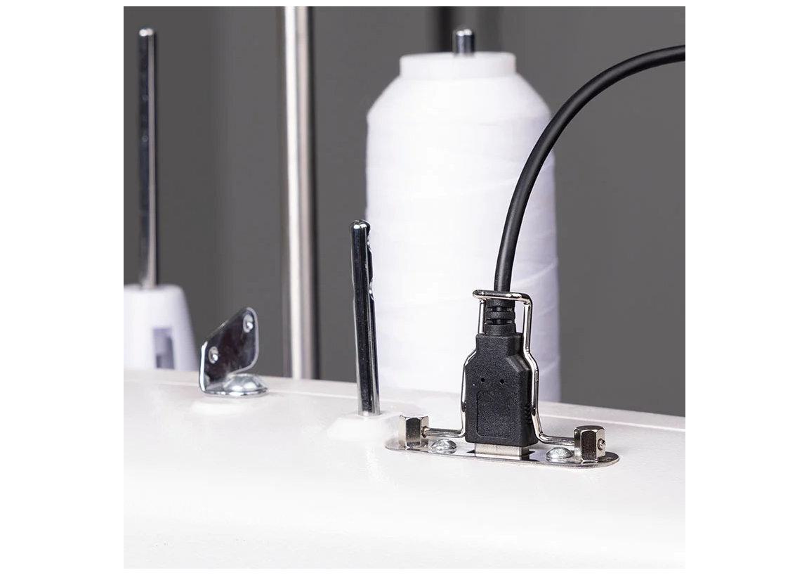 Grace Company QuiltMotion Belt and Cable Management Kit — secured cables at the machine