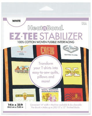 HeatnBond EZ-Tee Fusible Stabilizer — White, 14 inches × 25 feet