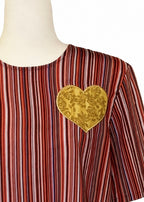 Agape Applique Tee heart applique detail