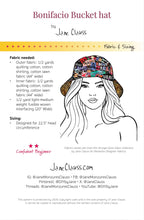 Jane Clauss Bonifacio Bucket Hat pattern details