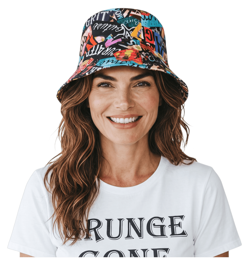 Jane Clauss wearing the Bonifacio Bucket Hat