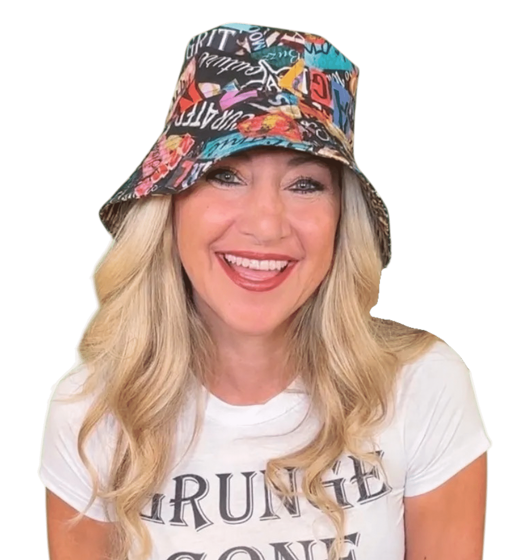 Jane Clauss modeling the Bonifacio Bucket Hat