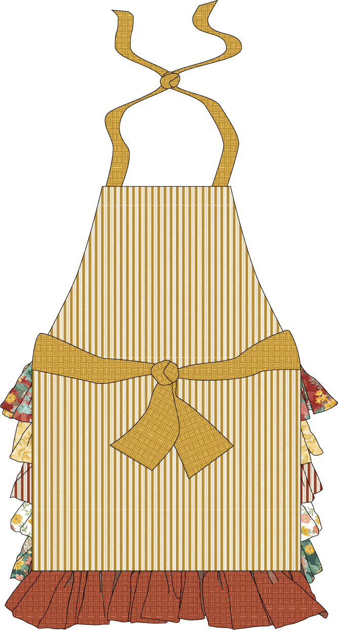 Hestia Apron tied back illustration