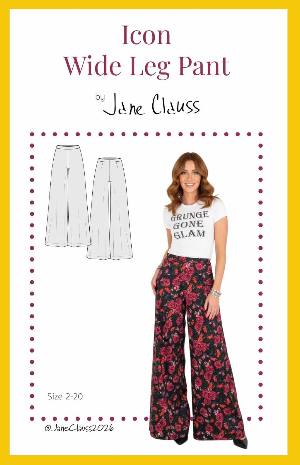 Jane Clauss Icon Wide Leg Pants digital sewing pattern cover