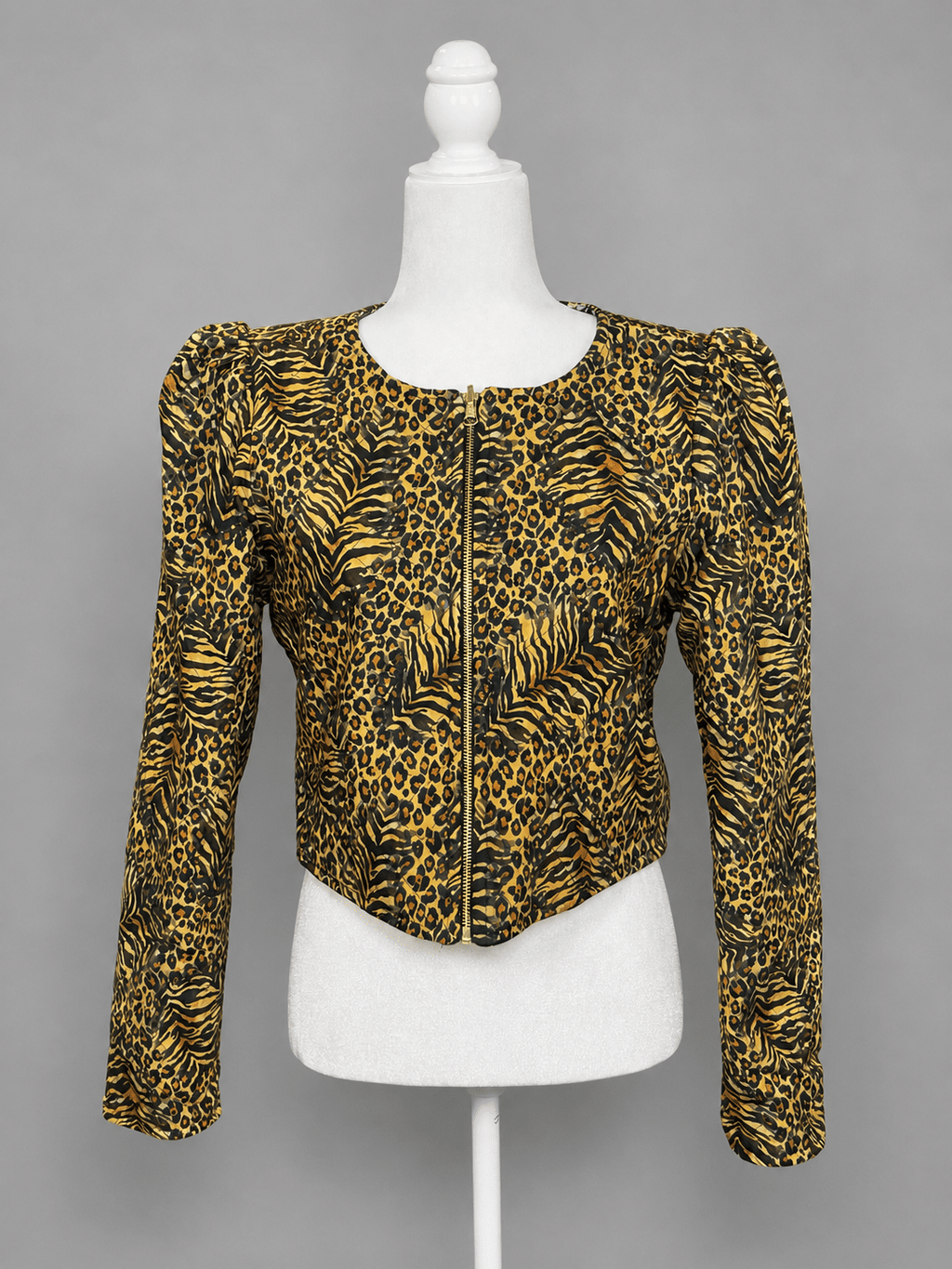 Muse reversible quilted jacket leopard side