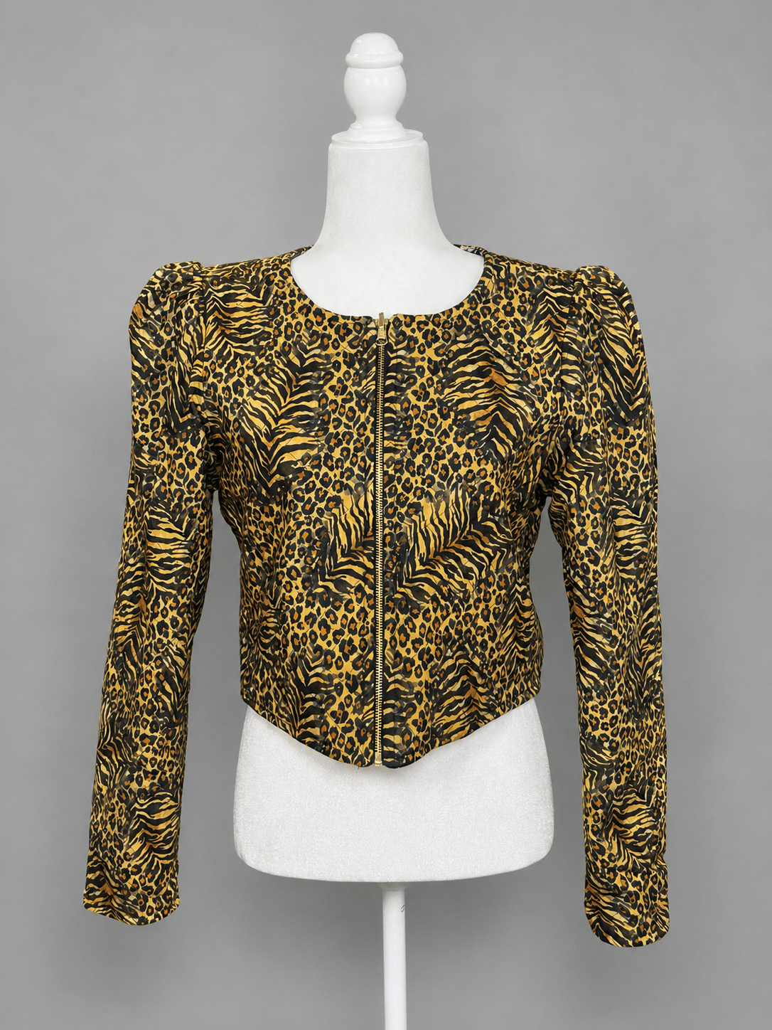 Muse reversible quilted jacket leopard side
