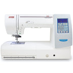 Janome Horizon Memory Craft 8200QCP Special Edition sewing machine front view, showcasing extra-large workspace and LCD control panel.