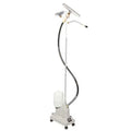 Jiffy 0511 J-2I multipurpose steamer with I-Head kit attachments displayed on stand, showing full steamer setup for home and professional cleaning.