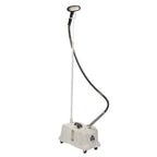 Full view of the Jiffy J4000Ds Pro-Line Drapery Steamer with stainless steam head and hose