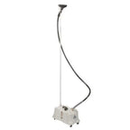 Side angle of the Jiffy J4000Ds Pro-Line Drapery Steamer showing hose, pole, and base unit