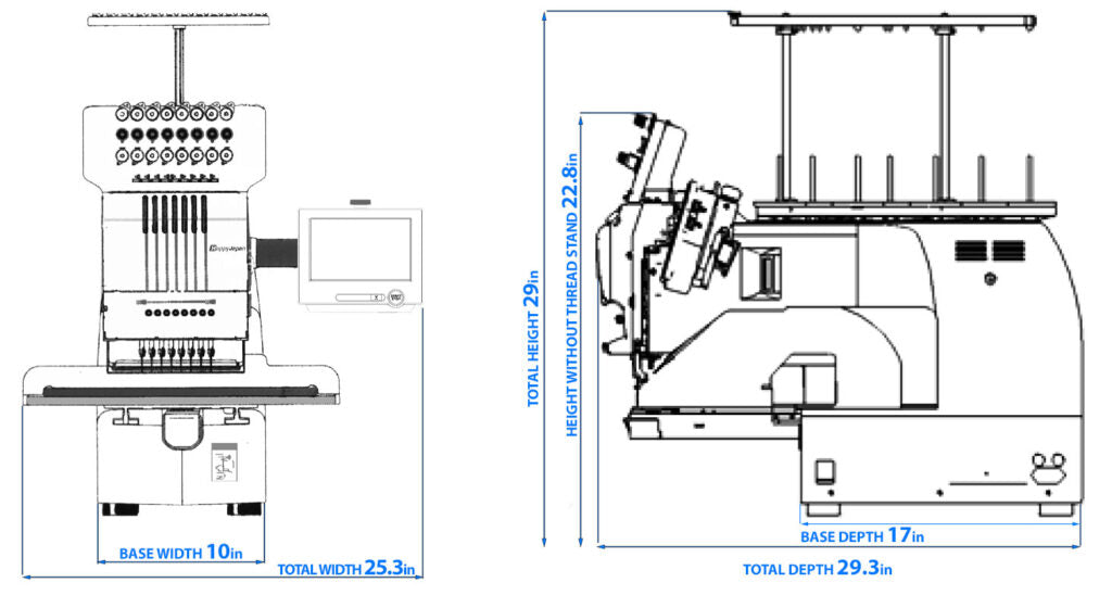 HappyJapan HCH-701 Journey machine dimensions