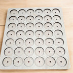 IKEA KALLAX Thread Storage Tray Insert — empty tray with smaller openings and dowel holes