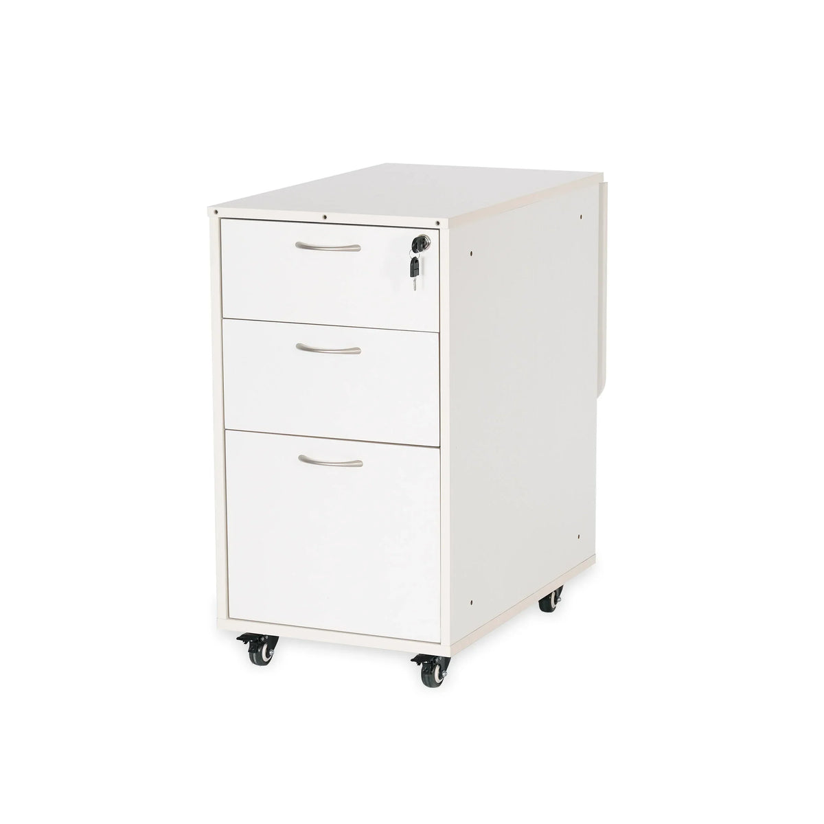 Kangaroo Adelaide Storage Cabinet in Ash White K4731 with closed drawers on rolling casters