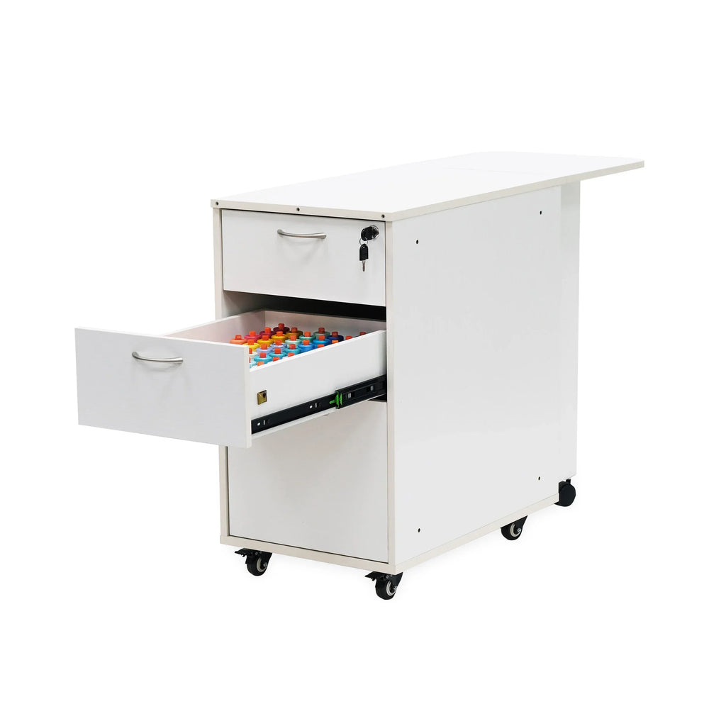 Kangaroo Adelaide Storage Cabinet in Ash White K4731 with middle storage drawer open