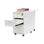 Kangaroo Adelaide Storage Cabinet in Ash White K4731 with top drawer open and thread storage visible