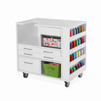 Kangaroo Ava Embroidery Cabinet 9301B with embroidery supplies stored in drawers and cubbies
