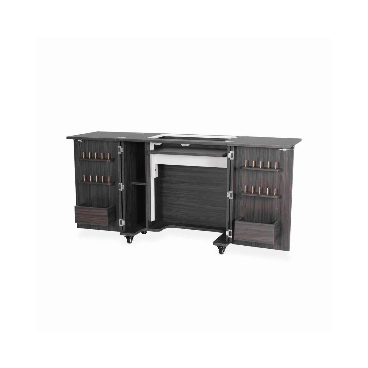 Kangaroo Bandicoot Sewing Cabinet in Gray K8207 with hydraulic lift platform and interior storage