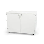 Kangaroo Dingo II Storage Cabinet and Cutting Table K7911 in Ash White with locking doors and casters