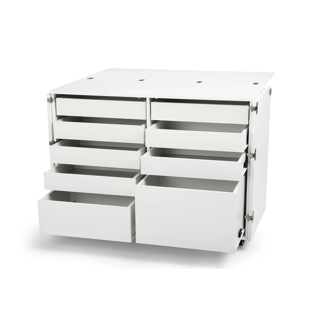 Kangaroo Dingo II Storage Cabinet K7911 with multiple drawers open showing sewing and quilting storage