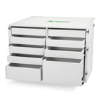 Kangaroo Dingo II Cutting Table and Storage Cabinet K7911 with drawers open and cutting surface extended