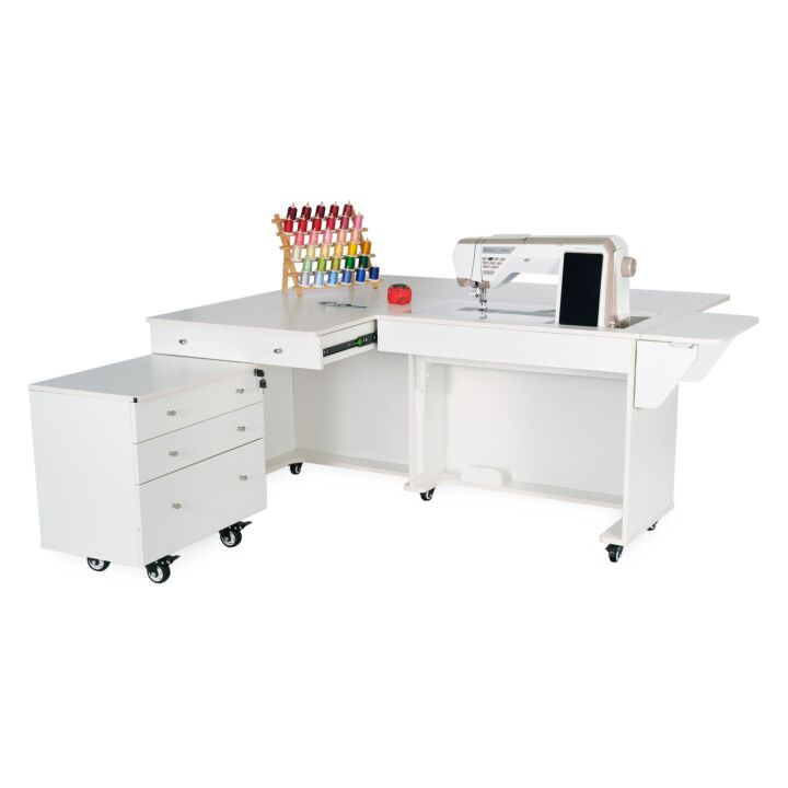 Kangaroo XL and Joey sewing cabinet in Ash White
