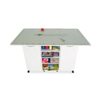 Top view of Kangaroo Kookaburra Cutting Table in Ash White K3451 with cutting mat