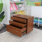 Kangaroo Joey Storage Cabinet in Teak K7805 with drawers open in a sewing studio