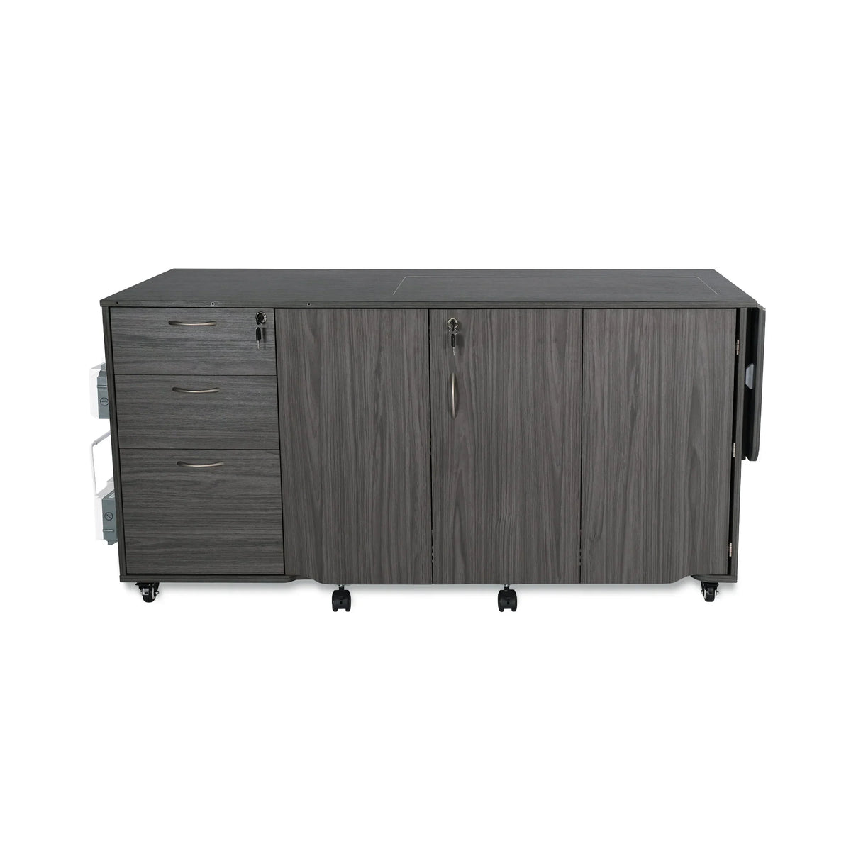 Kangaroo Sydney XL Electric Sewing Cabinet in Gray K4707EL closed