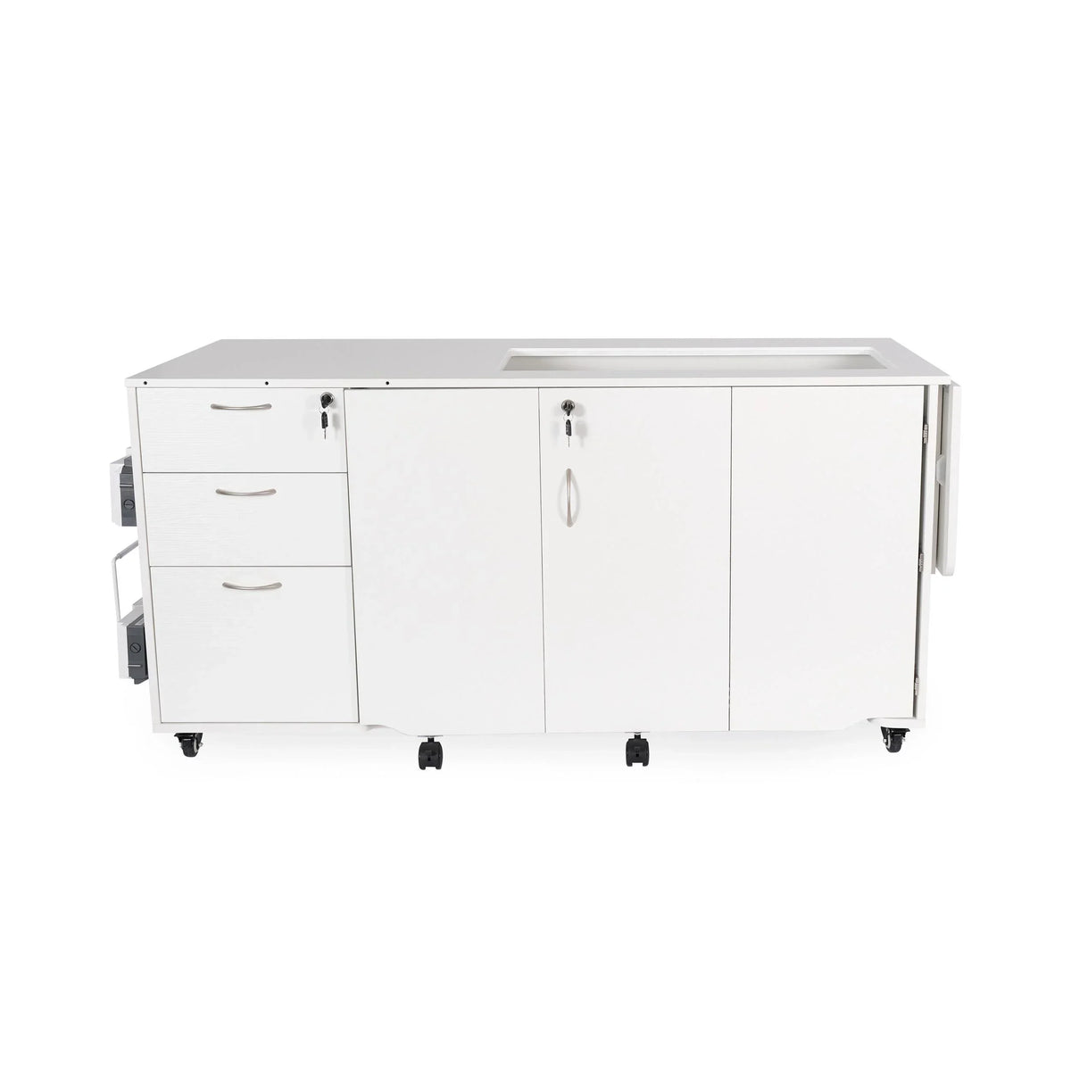 Kangaroo Sydney XL Hydraulic Sewing Cabinet in Ash White K4711XL closed