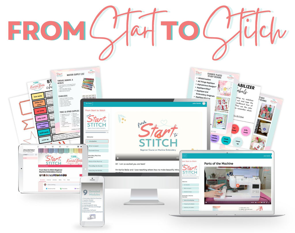 From Start to Stitch beginner machine embroidery course