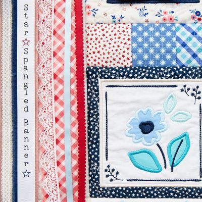 Star-Spangled Beauty Ladder Quilt — detail 1