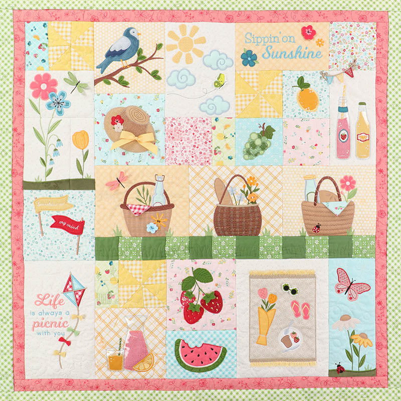 Sippin'' on Sunshine Feature Quilt — embroidery design preview