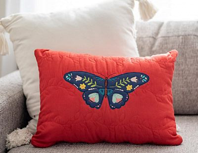 Quilted Pillow Cover Blank Rust Linen — product image 1