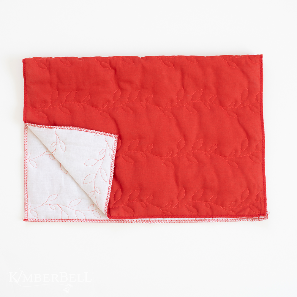 Kimberbell Rust Linen Quilted Pillow Cover Blank — unembroidered cover