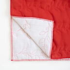 Kimberbell Rust Linen Quilted Pillow Cover Blank — quilting and lining detail