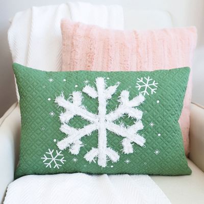 Green Quilted Pillow Cover Blank — product view