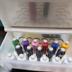 King Spool Thread Storage Tray for 5,000m Spools — large thread spools organized in a clear drawer