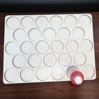 King Spool Thread Storage Tray for 5,000m Spools — empty large-spool tray with one sample spool