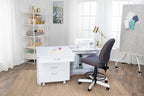 Koala Quilter’s Vision sewing cabinet and included Companion Chest in White Ash