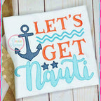 Creative Appliques Let's Get Nauti included in the Summer Embroidery and Applique Bundle