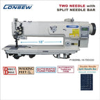 Consew P1565RBL-18-7DD/220 18" Double Needle Split Needle Bar Direct Drive Walking Foot Industrial Sewing Machine - product view 1